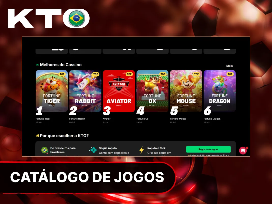 Catálogo de jogos com Fortune Tiger, Aviator, slots populares e mesas de cassino ao vivo.